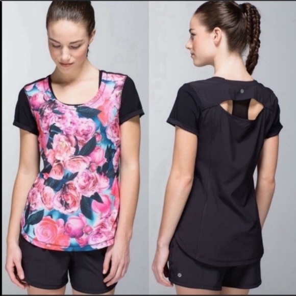 Lululemon Secret Garden print top size 8 - Picture 1 of 6